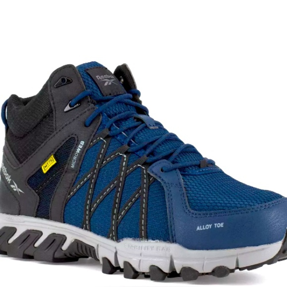 Reebok Trailgrip Workboots Blue and Black Athletic Shoes with Ankle Support NEW